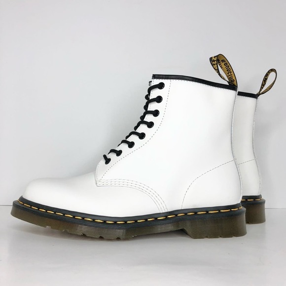 Dr. Martens White Leather Women's Boots - Picture 4 of 12